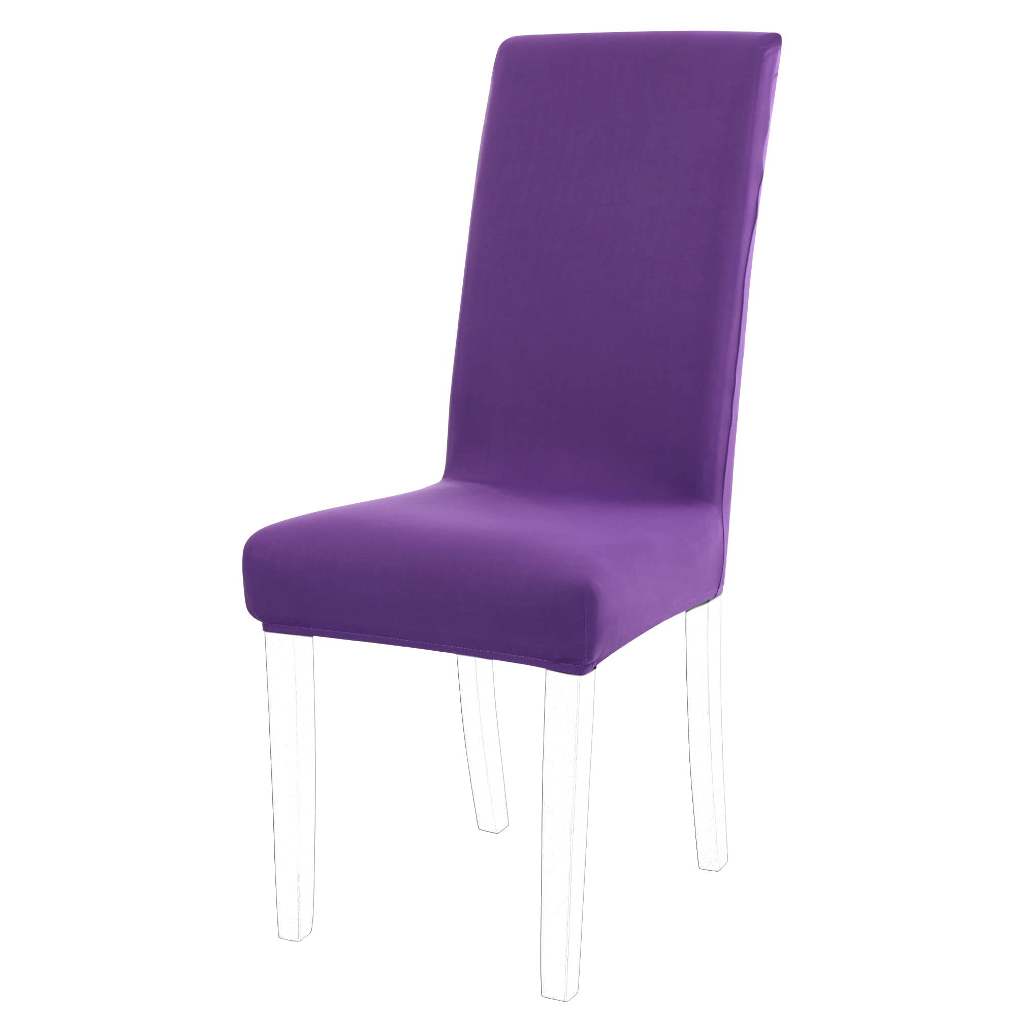sourcing map High Back Dining Chair Covers, Stretch Removable Washable Bar Stool Slipcovers/Protectors, Spandex Chair Covers for Dining Room Kitchen Party Wedding Decoration Purple