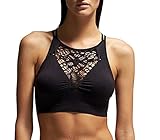 A B S BY ALLEN SCHWARTZ Women's Raven Basic Strap High-Neck Non-Underwire Seamless Fishnet Racerback Bralette