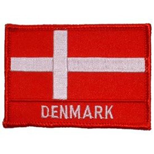 International World Countries Rectangle Flag Iron On Patch - Denmark Applique