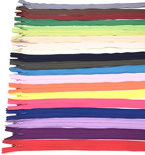 40Pcs Invisible Zippers 18 Inch For Tailor Sewer Sewing Craft Crafter's Special Nylon Zip Mix 20 Colors(Total 18inch/45cm,teeth length 16 inch/40cm)
