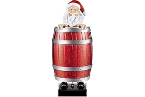CHUBEI Funny Cigarette Holder, Santa Claus in The Wooden Barrel Cigarette Box Figurines Statue Cigarette Case for Christmas Party Home Decor, Prank Toy Gift for Man