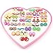 Elesa Miracle Kids Little Girl 36 Pairs Hypoallergenic Fimo Stud Earrings Value Set