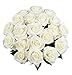 10 Pcs Real Touch Silk Artificial Rose Flowers Silk Gluing PU Fake Flower Home Decorations for Wedding Party or Birthday Garden Bridal Bouquet Flower Saint Valentine's Day Gifts Party Event(White)