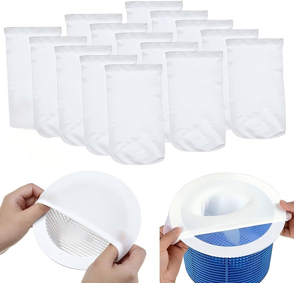 15PCS Pool Skimmer Socks, Perfect Filter Protectors to Protect Your Filters, Swimming Pool Skimmer Filter Net, Skimmer Basket Net, Skimmer Socks Large, Swimming Pool Skimmer Socks, Skimmer Net