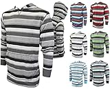 Enimay Men's Athletic Fit Hoodie Striped Pullover Sweater Front Pouch (Many Colors)