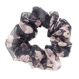 Cloris 3 Pieces Chiffon Floral Ponytail Holder Hair Scrunchies Assorted Colors