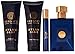 Versace Dylan Blue Pour Homme 3 Pieces Set For Men (3.4 Ounce Eau De Toilette Spray + Eau De Toilette Travel Spray 10ml + Pochette)