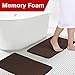 Soft Non Slip Absorbent Bath Rugs Absorbent Soft Comfortable Thick Machine Wash Easier to Dry for Bathroom Floor Rug Memory Foam Two Pieces Bath Mat (Brown Striped Pattern, Size:W17 xL24)