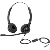 USB Headset with Mic for PC Computer Laptop Headphones with Noise Cancelling Microphone in-line Control for Home Office Online Class Teams Zoom