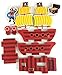 Checkered Fun Bath Toys for Toddlers - Pirate Ship Bath Toy - 10 Piece Foam Set with Organizer for Bathtub