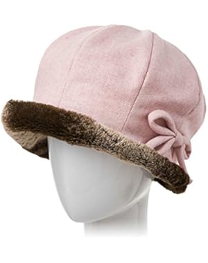 Womens 1920s Vintage Wool Felt Cloche Bucket Bowler Hat Winter Crushable