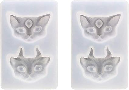 Vailang Diy Tete De Chat Moules En Silicone Resine Moules De Moulage Epoxy Incluant 2 Styles De Chat Amazon Fr Cuisine Maison