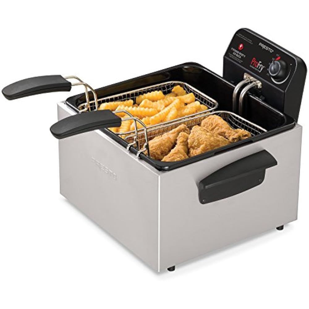 Presto 05466 Deep Fryers Stainless Steel Dual Basket Pro Immersion