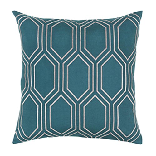 Diva At Home 18" Aegean Blue and Smoke Gray Geometric Square Linen