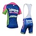 2014 Outdoor Sports Pro Team Men's Short Sleeve Lampre Cycling Jersey and Bib Shorts Set Blue