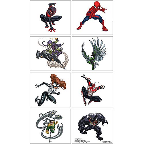 Spiderman Birthday Party Favors Pack For 12 With Medals, Spiderman Paper Masks, MINI Disc Shooters, Spiderman Tattoos, Favor Goodie Bags, and Exclusive Pin By Another Dream