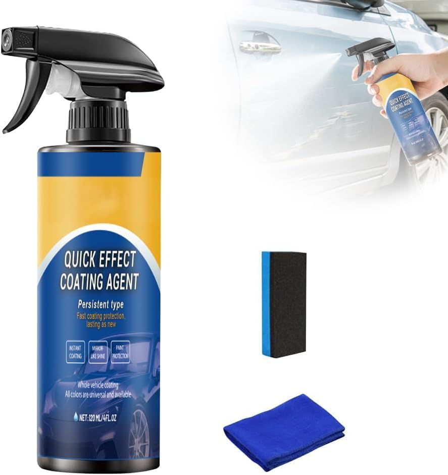 Nitvei Advanced Car Quick-Acting Coating Agent Spray, 2026 New Quick Effect Coating Agent for Car, Car Coating Spray for Shine and Protection, Car Coating Oil Film Emulsion Glass Cleaner (1Set)