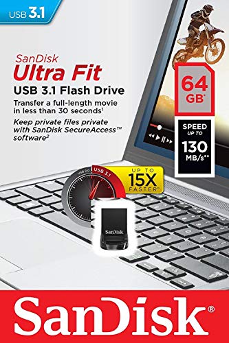 SanDisk Ultra Fit 64GB USB 3.0 Flash Drive - SDCZ43-064G-GAM46