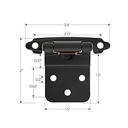 Ravinte 10 Packs (5 Pairs) 3/8" Inset Matte Black
