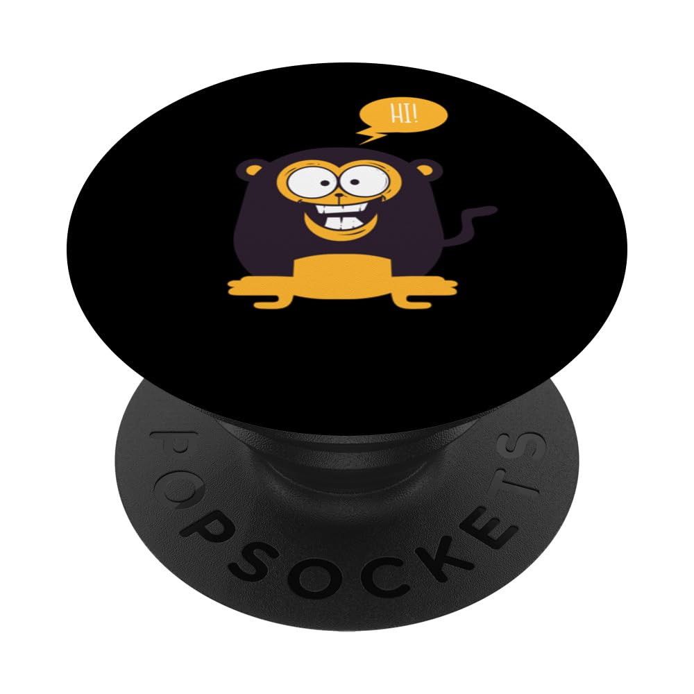 CUTE EXCITED BABY CHIMP MONKEY HI! Cute Enthusiastic Joyful PopSockets Swappable PopGrip