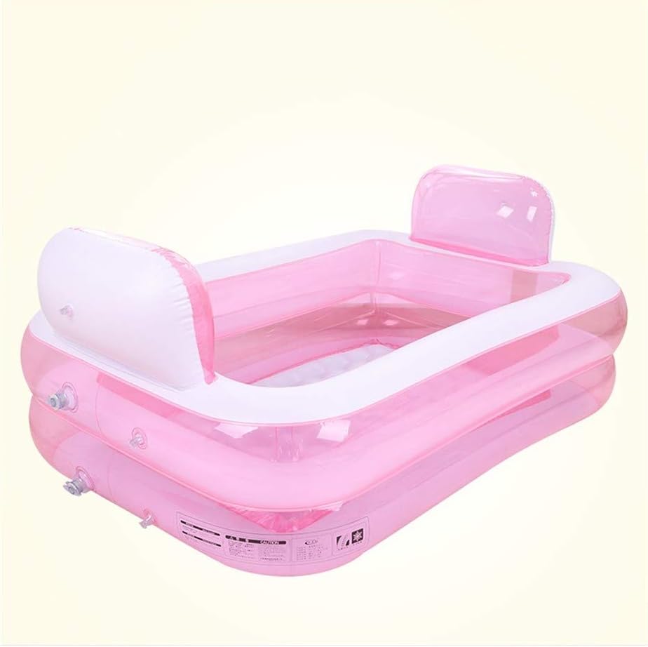 YULAN Children's Inflatable Family Swimming Pool Infant Wading Pool Adult Bath (Color : Pink)