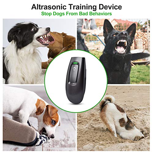 Anti Barking Control Device, 16.4 Ft Handheld Ultrasonic Dog Bark Deterrent, Safe Stop Barking Trainer for Dogs Indoors and Outdoors