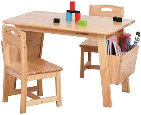 Amazon De J N Kinder Schreibtisch Solidees Kindertisch Holz Mit Lagerung Deluxe Holz Aktivitat Schreibtisch Holz Kinder