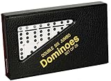 Dominoes Jumbo WHITE with Black Pips _ Double Six Set of 28