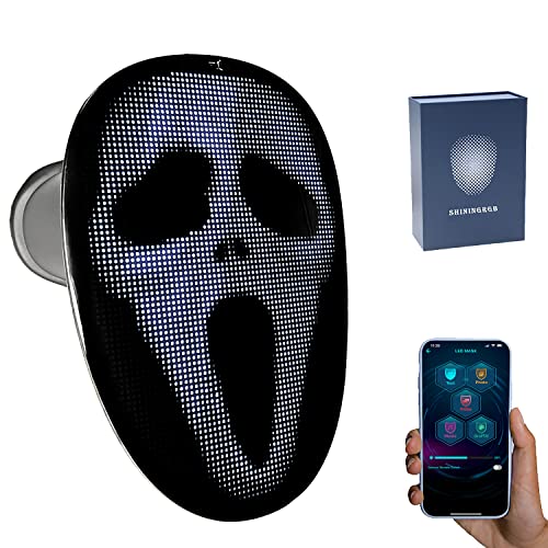 MOYACA LED Mask with Rechargeable Bluetooth Compatible App Controlled