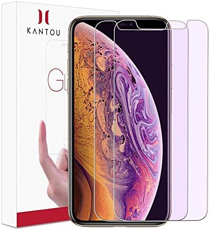 Kantou Screen Protector for iPhone Xs Max (6.5" 2018), [2 Packs] [Anti-Blue Light Ray] Eye Protect Tempered Glass Screen Protector for iPhone X Max, Anti-UV, Anti-Glare for iPhone Xs Max 6.5" 2018