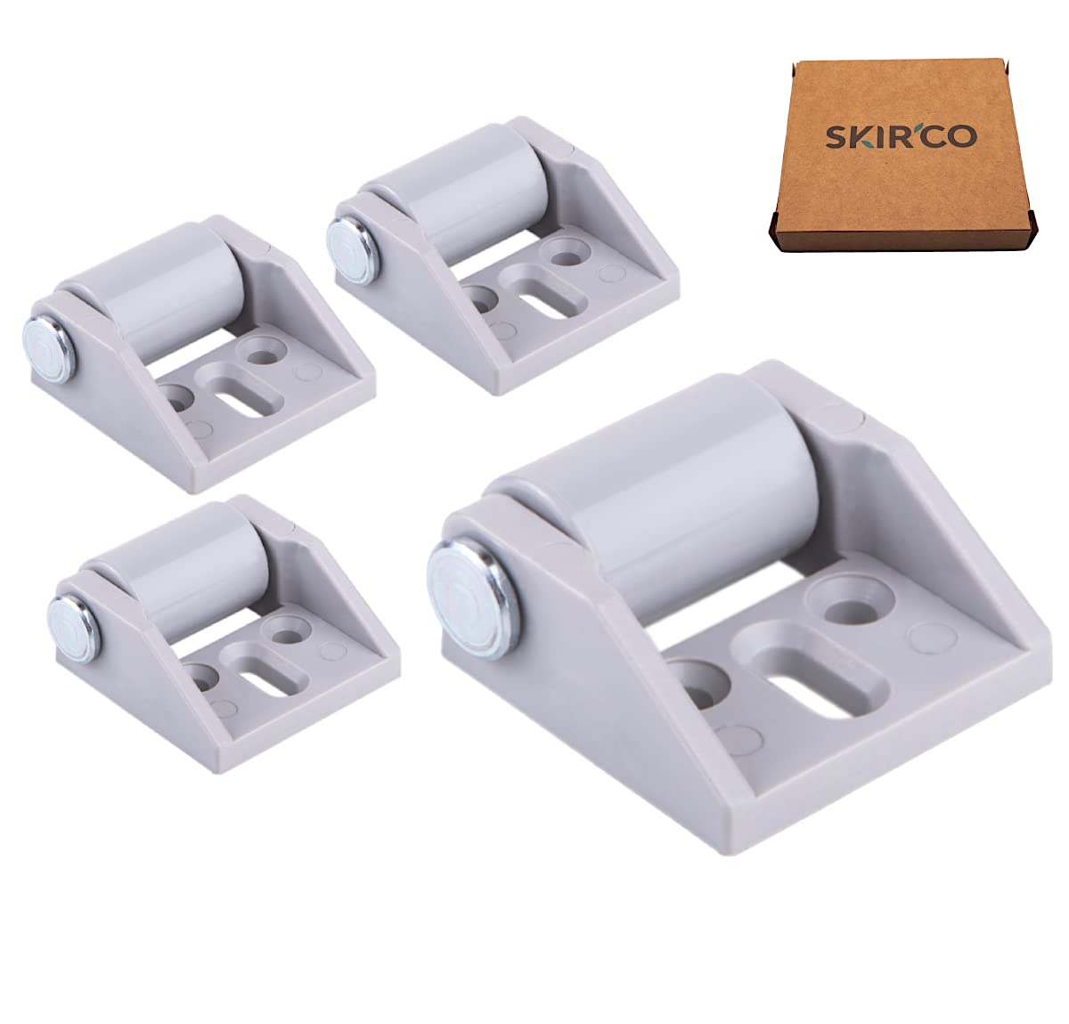 SKIR'CO (Pack of 4 pcs) Small 15 mm Furniture Castors, Rubber Wheels, Non-Swivel, Fixed Casters, One-Way Direction (4)