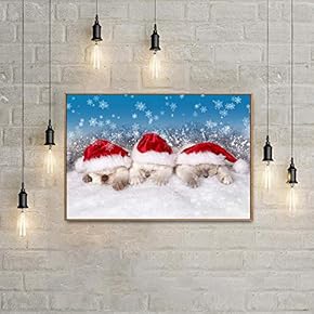 Framed Canvas Home Artwork Decoration Merry Christmas Canvas Wall Art for Living Room, Bedroom - 16x24 inches