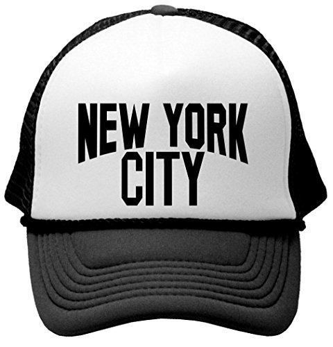 NEW YORK CITY - lennon retro mod style nyc king Mesh Trucker Cap Hat, Black