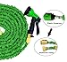 IBeaty Lightweight 100ft Expandable Garden Hose Magic Flexible Water Hose with 3/4Inch Solid Brass Ends 8 Position Spray Nozzle Green