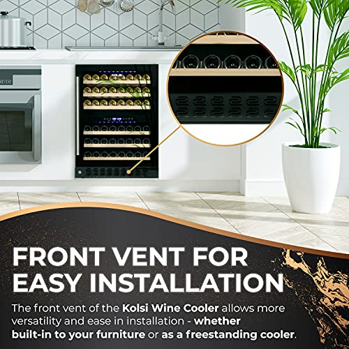 Kolsi Wine Cooler Refrigerator 24 inch Wine Fridge Dual Zone Function