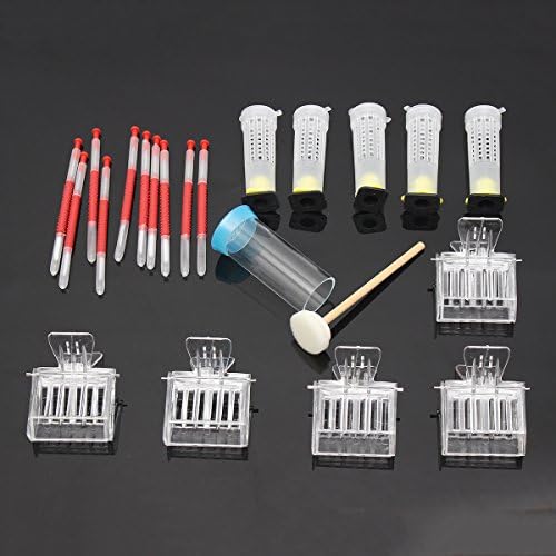 VIDOO Queen Marking Cage Bee Clip Catchers Grafting Tool Hair Roller Cages Beekeeping Tools Set