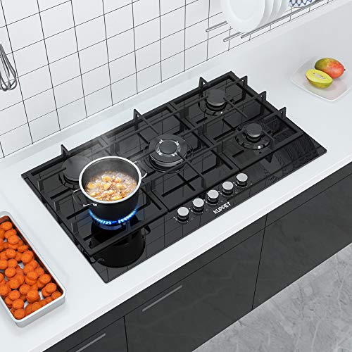 36" Builtin Gas Cooktop KUPPET QB5903 Gas Stove with 5 Booster Burners