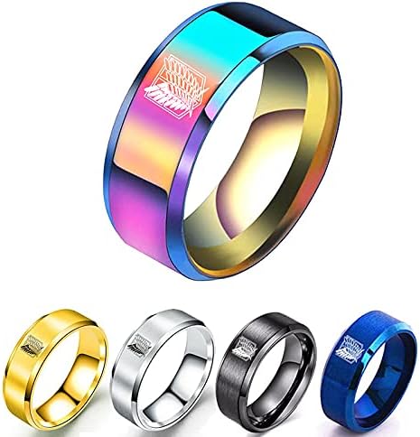 Amazon 進撃の巨人 金属製 指輪 ピンキーリング オシャレ 男女兼用 多色 シンプル 高級感 アニメグッズ 周辺 飾り ギフト プレ ゼント 6 ブラック アニメ 萌えグッズ 通販