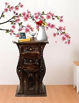 Onlineshoppee Wooden Hand Carved Cabinet with Unique Design