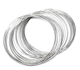 200 Silver Tone Loops of 60mm-65mm Bracelet Memory Beading Wire AVBeads