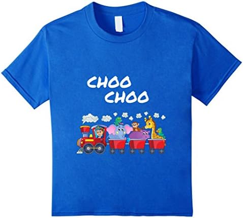 Kids Choo Choo Locomotive Cargo Train Railway Conductor Animal Sh 6 Royal Blue