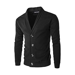 ASOBIMONO Mens Shawl Collar Knitwear Chunky Button
