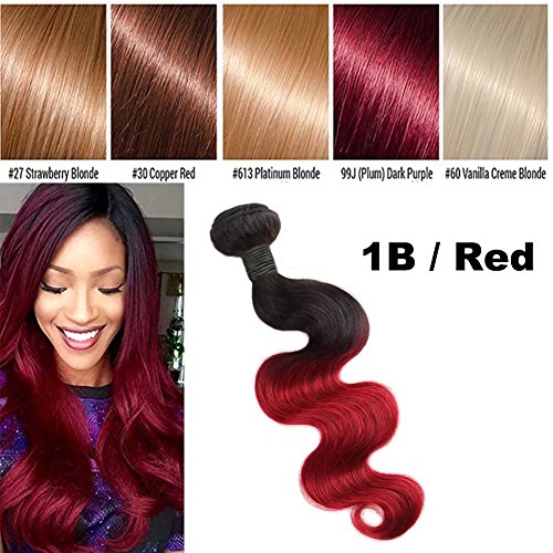 Violet Beauty Ombre Brazilian Virgin Hair Body Wave 3 Bundles Ombre Red Hair Extensions Two Tone Ombre Color Human Hair