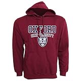 Mens Oxford University Print Hooded Sweatshirt (L - 42inch - 44inch) (Maroon)