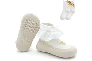 ZURLEFY Cute Baby Walking Shoes, Soft Rubber Sole Non Slip Floor Baby Girls Sneakers, Cartoon Infant First Walking Shoes