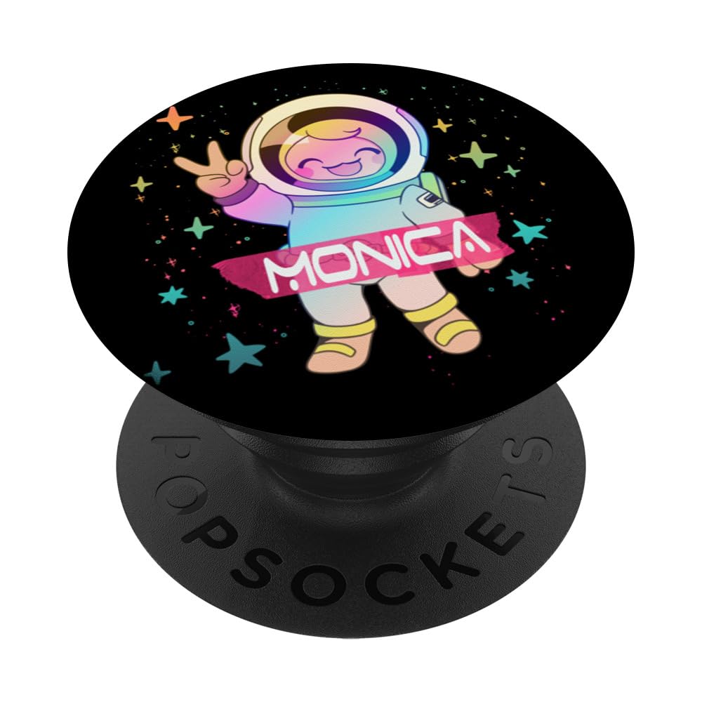 MONICA - Adorable girl name with cute Astronaut PopSockets Swappable PopGrip