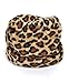 Black & Brown Leopard Print 3 Piece Fleece Hat, Scarf & Glove Women's Winter Set