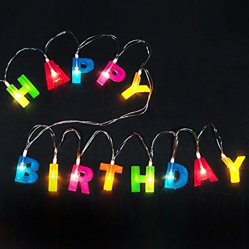 Home Light Up Letters Multicolor Bright"HAPPY BIRTHDAY" LED String Lights Battery Operated- LED Letters L ights for Birthday Decorations 5.5ft