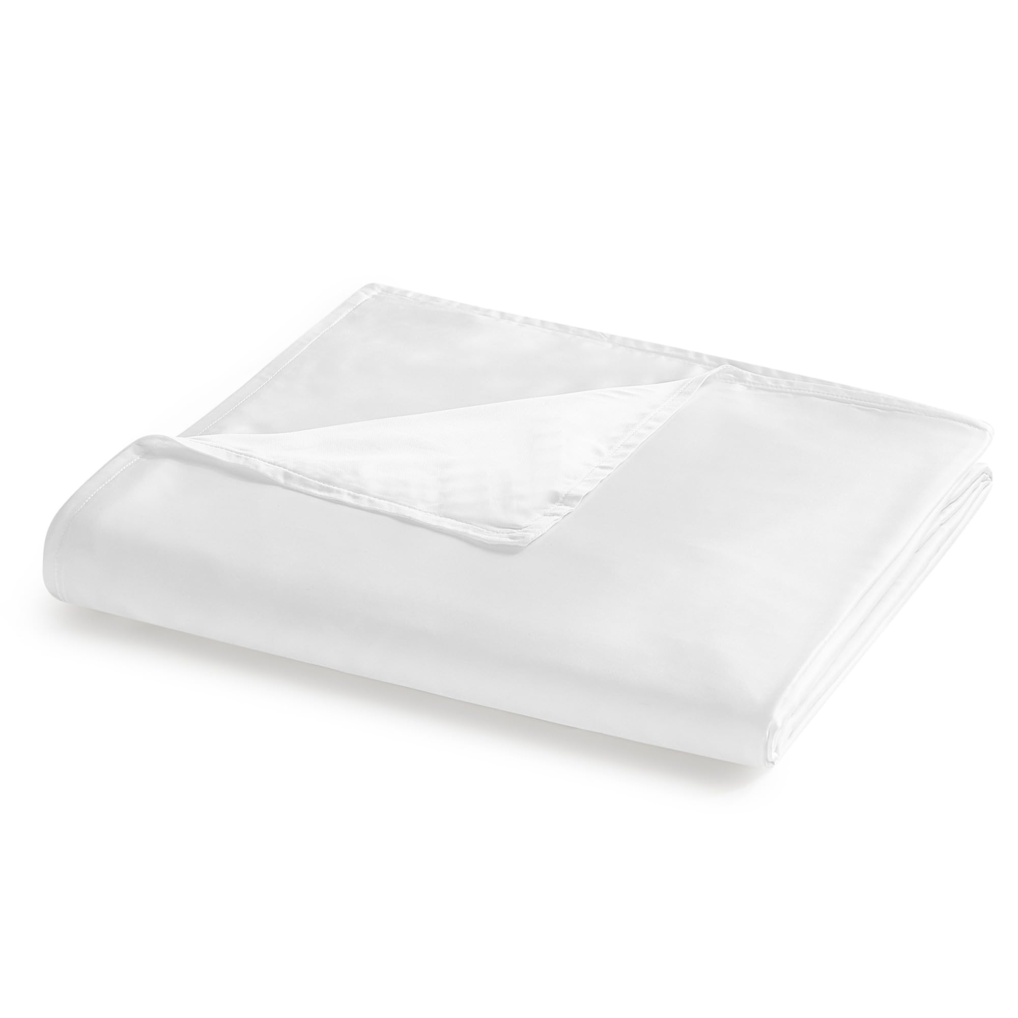 YnM Exclusive Cooling Duvet Cover for Weighted Blankets with 16 Strings (White, 88"x104") Image