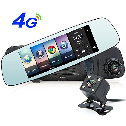 Junsun 7 inch Car GPS Navigation Rear View Mirror Full HD 1080P with